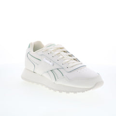 Reebok Glide Womens Beige Leather Lace Up Lifestyle Sneakers Shoes