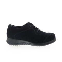 Drew Hope 10573-53 Womens Black Narrow Suede Oxford Flats Shoes