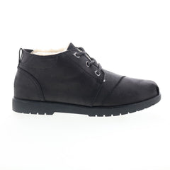 Skechers Bobs Chill Lugs Snuggle Life Womens Black Canvas Chukkas Boots