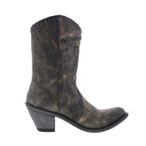 Jama Old West Snip Toe 18152 Womens Gray Leather Zipper Western Boots