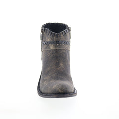 Jama Old West Snip Toe 18155 Womens Gray Leather Zipper Western Boots