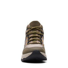 Clarks Jaunt LO 26168982 Womens Green Leather Lace Up Casual Dress Boots