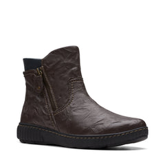 Clarks Magnolia Haley 26174341 Womens Brown Leather Ankle & Booties Boots