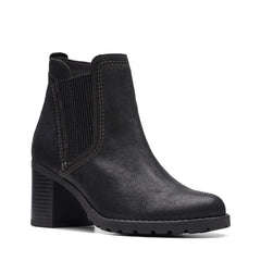 Clarks Leda Up 26174962 Womens Black Wide Suede Ankle & Booties Boots