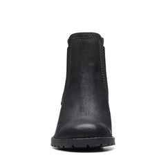 Clarks Leda Up 26174962 Womens Black Wide Suede Ankle & Booties Boots