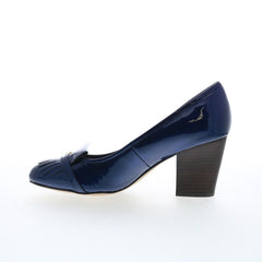 Isola Tara 6229317 Womens Blue Leather Slip On Heels Pumps Shoes