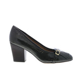Isola Tara 6229393 Womens Black Leather Slip On Heels Pumps Shoes