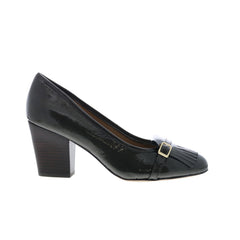 Isola Tara 6229393 Womens Black Leather Slip On Heels Pumps Shoes