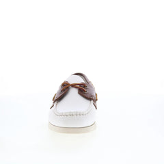 Sebago Classic Portland Womens White Leather Loafers & Slip Ons Boat Shoes
