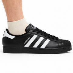 Adidas Originals Men's Black Superstar II Sneakers, JI0079