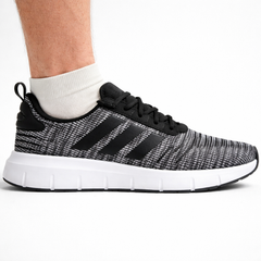 Adidas Men's Black/White Swift Run Sneakers, IF1616 (No Box)