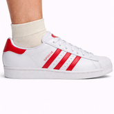 Adidas Originals Men's White/Red Superstar Sneakers, IG9367 (No Box)
