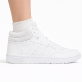 Adidas Women's White Hoops 3.0 Mid Sneakers, GW5457 (No Box)