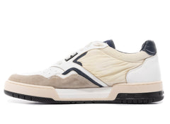 Rhude Racing Sneaker in White / Navy / Beige