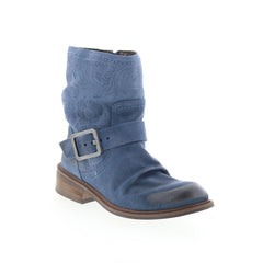 Miz Mooz Draper Womens Blue Suede Zipper Casual Dress Boots