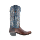 Jama Old West LF1556 Womens Brown Leather Slip On Cowboy Western Boots