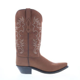 Jama Old West Snip Toe LF2004 Womens Brown Leather Slip On Western Boots