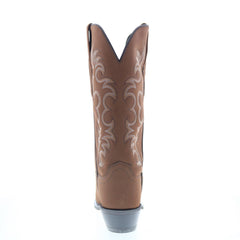 Jama Old West Snip Toe LF2004 Womens Brown Leather Slip On Western Boots