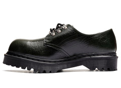 Dr. Martens Crocodile 1461 Bex Steel Toe Leather Shoes in Forest Green