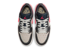 Women's Air Jordan 1 Low in Light Graphite / Hot Punch