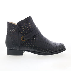 Spenco Priscilla Boot SP1093BLK Womens Black Leather Ankle & Booties Boots