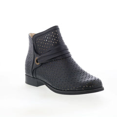 Spenco Priscilla Boot SP1093BLK Womens Black Leather Ankle & Booties Boots