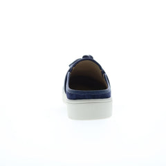 Spenco Barbados Slide SP1089PEA Womens Blue Suede Slip On Mule Sandals Shoes