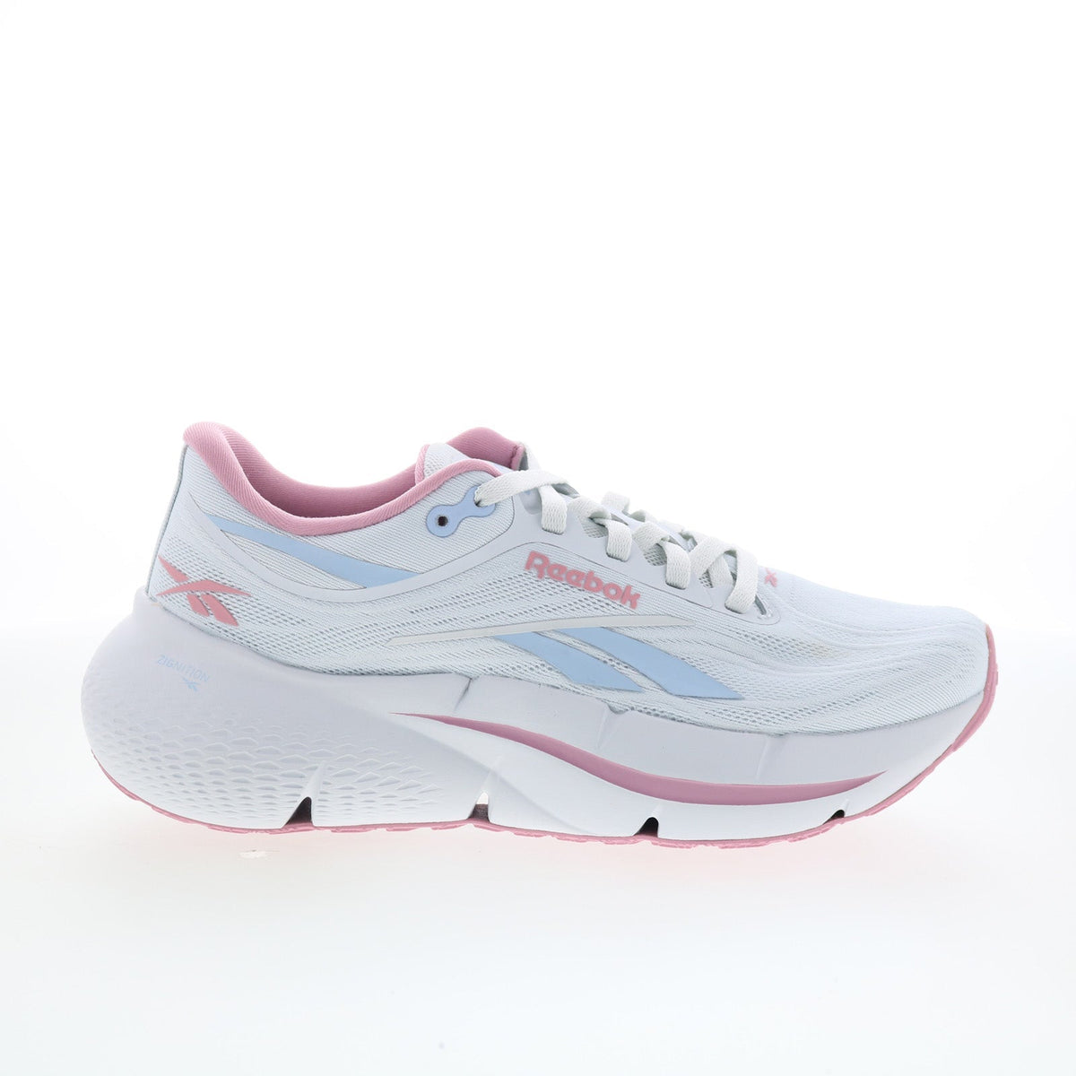Reebok Zignition Womens White Canvas Lace Up Athletic Running Shoes