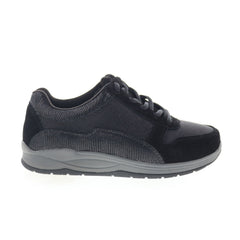 Drew Tuscany 10555-19 Womens Black Wide Suede Lifestyle Sneakers Shoes