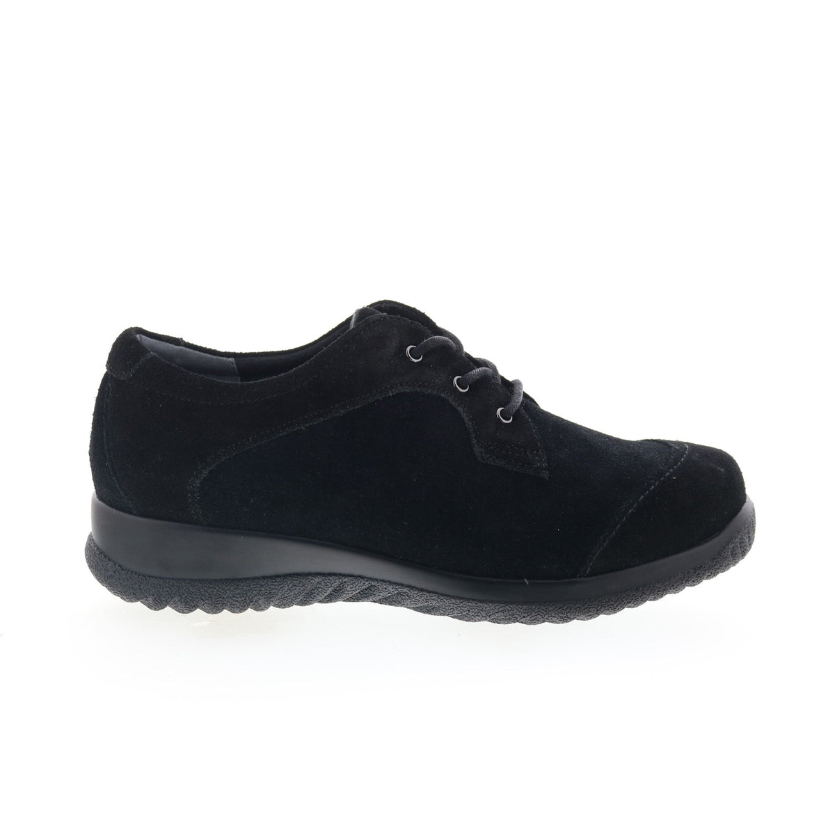 Drew Hope 10573-53 Womens Black Narrow Suede Oxford Flats Shoes