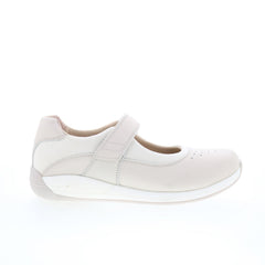 Drew Trust 14805-3Z Womens Beige Leather Strap Mary Jane Flats Shoes