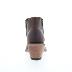 Jama Old West Snip Toe 18150 Womens Brown Leather Zipper Western Boots