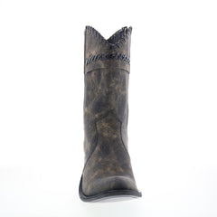 Jama Old West Snip Toe 18152 Womens Gray Leather Zipper Western Boots