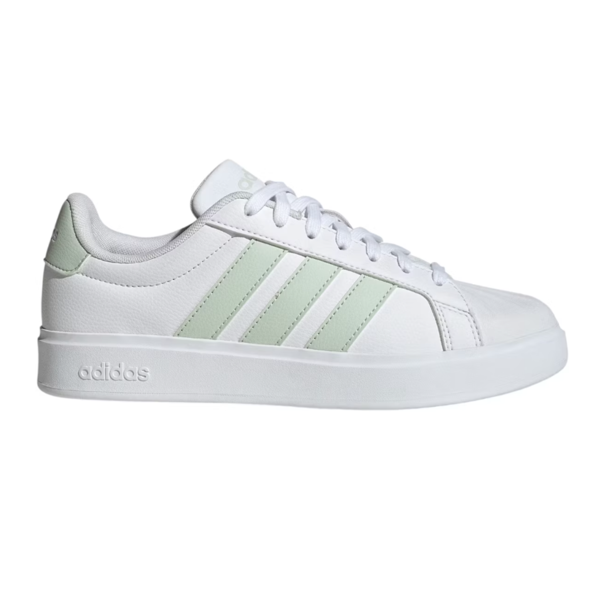 Adidas Womens White Streettalk Linen Green Sneakers, JQ0702