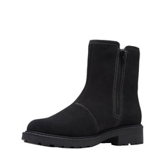 Clarks Opal Sky 26167827 Womens Black Suede Slip On Chelsea Boots