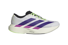 Adidas Men's Adizero EVO SL Sneakers, White / Collegiate Purple / Lime Burst, JS4495