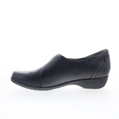 Dansko Franny 5500-020200 Womens Black Wide Leather Loafer Flats Shoes
