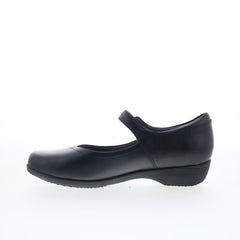 Dansko Fawna 5511-020200 Womens Black Wide Leather Mary Jane Flats Shoes