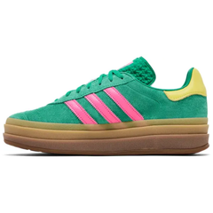 Adidas Originals Women's Green/Pink Gazelle Bold Sneakers, JH9668 (No Box)