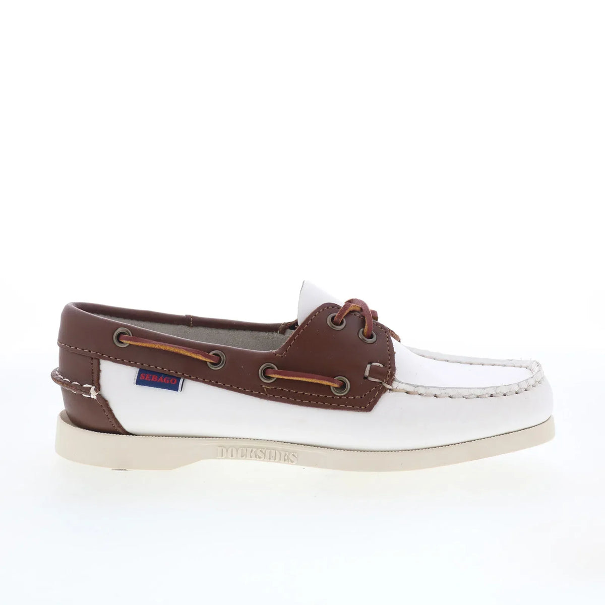 Sebago Classic Portland Womens White Leather Loafers & Slip Ons Boat Shoes