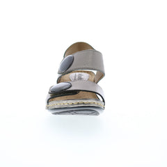 Softspots Pamela 7335893 Womens Gray Leather Wedges Sandals Shoes