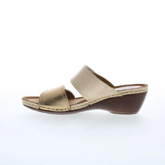 Softspots Panama 7337103 Womens Beige Leather Wedges Sandals Shoes
