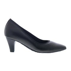 Ros Hommerson Karat 75069-10 Womens Black Leather Pumps Heels Shoes
