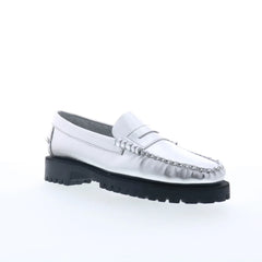 Sebago Dan Met Lug 761127W-988 Womens Silver Loafers & Slip Ons Penny Shoes