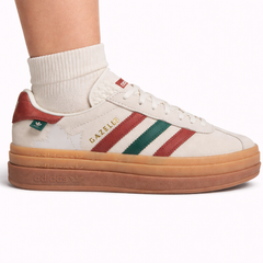 Adidas Originals Women's Cream/Maple Leaf Gazelle Bold Sneakers, IG3685 (No Box)
