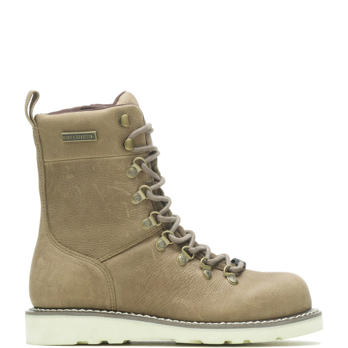 Harley-Davidson Denway 7" D87232 Womens Beige Leather Motorcycle Boots