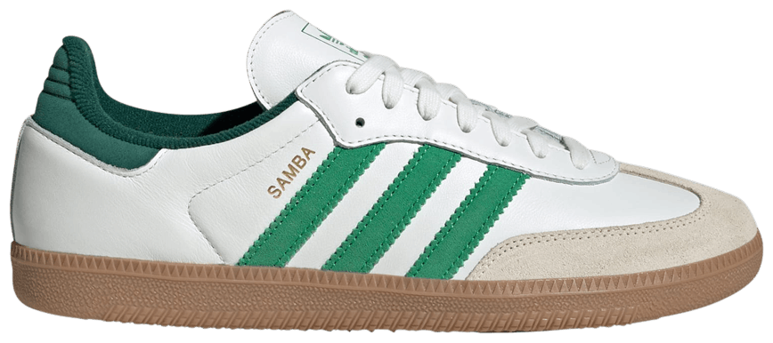 Adidas Originals Men's White/Green Samba OG Sneakers, JI3202