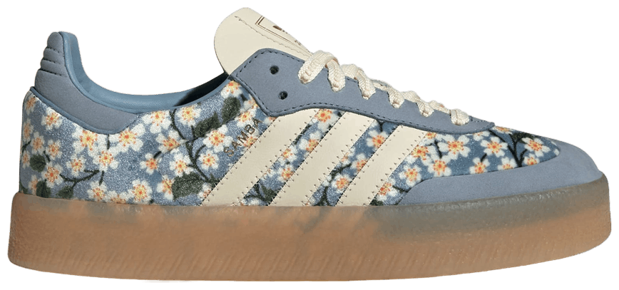 Adidas Originals x Liberty London Sambae Sneakers, Blue Cream White, JQ6046