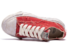 Maison Mihara Yasuhiro "PETERSON23" OG Sole Ripped Overdye Canvas in Red