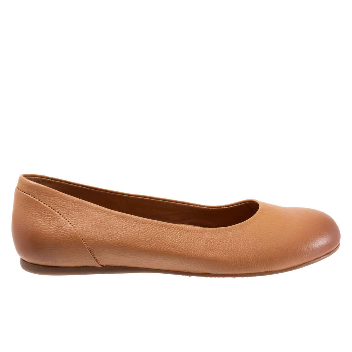 Softwalk Sonoma S1862-251 Womens Brown Leather Slip On Ballet Flats Shoes